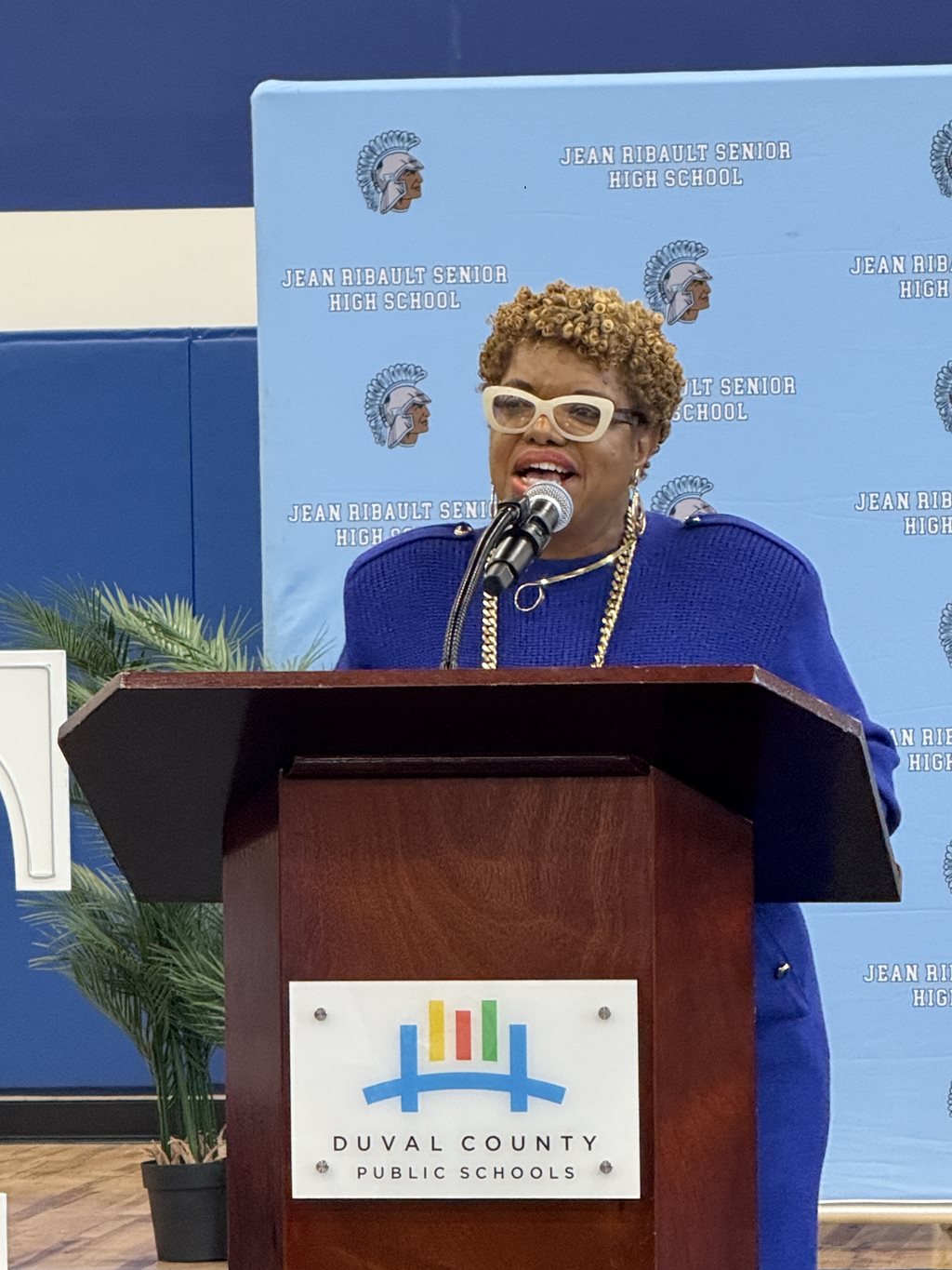 CM Pittman providing remark at Ribault