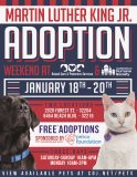 Martin Luther King Jr Adoption Event Weekend Flier with Black Dog and White Cat