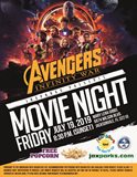 jaxparks movie night flyer for avengers infinity war