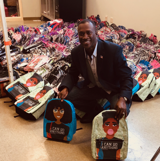 Picture of Council Member Freeman at the 7th Annual Back 2 School Jamboree (Drive-Up) Event