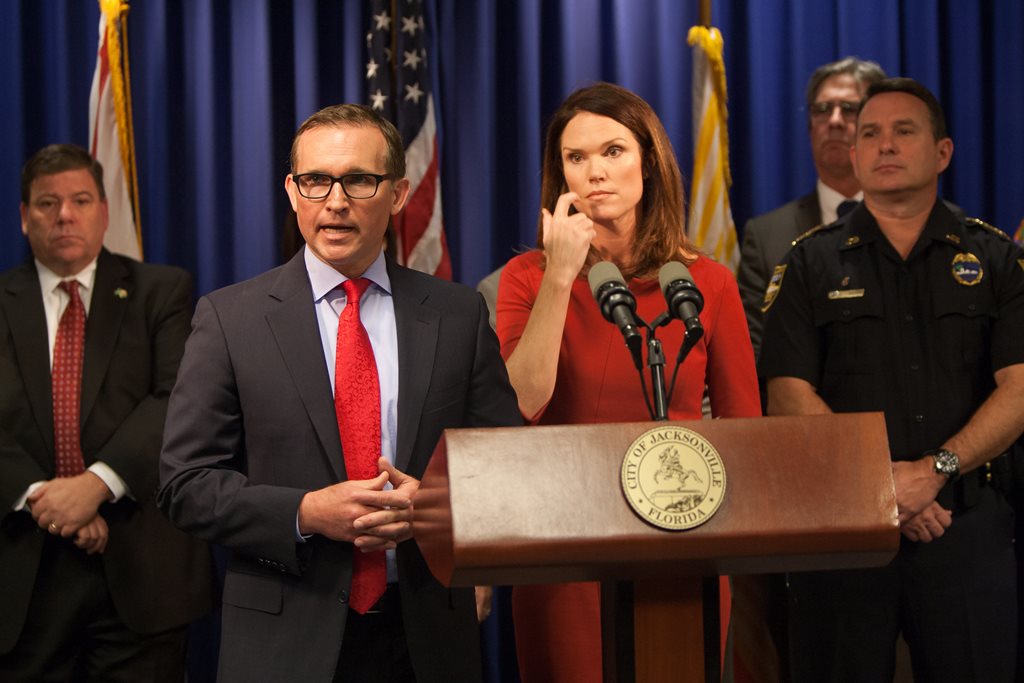 From left: Mayor Lenny Curry, State Attorney Melissa Nelson, and Sheriff Mike Williams