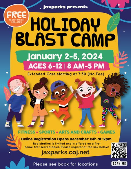 Holiday Blast Camp 2024 flyer front