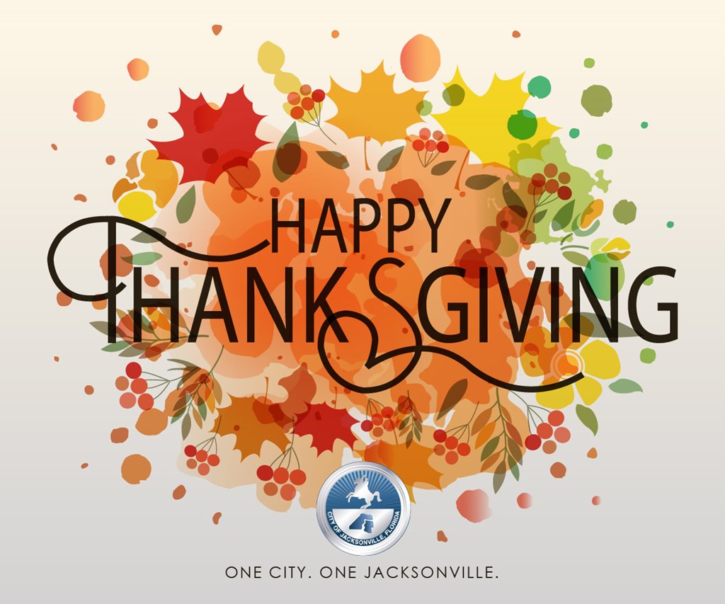 Happy Thanksgiving with autumn leaves