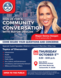 community conversation with mayor deegan flyer