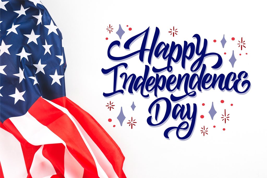 Happy Independence Day with american flag