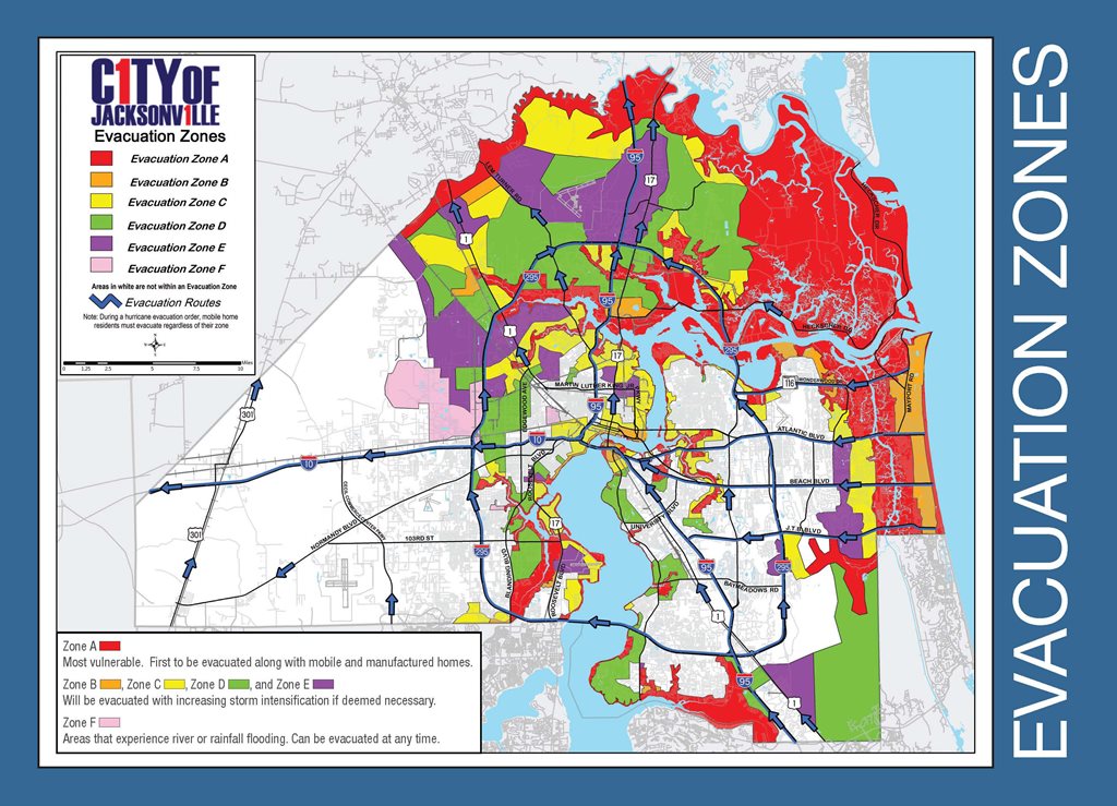 duval county evacuation zones map