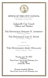 Image of the City Council Installation Invitation.