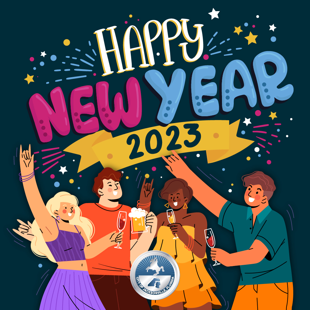 happy new year friends celebrating