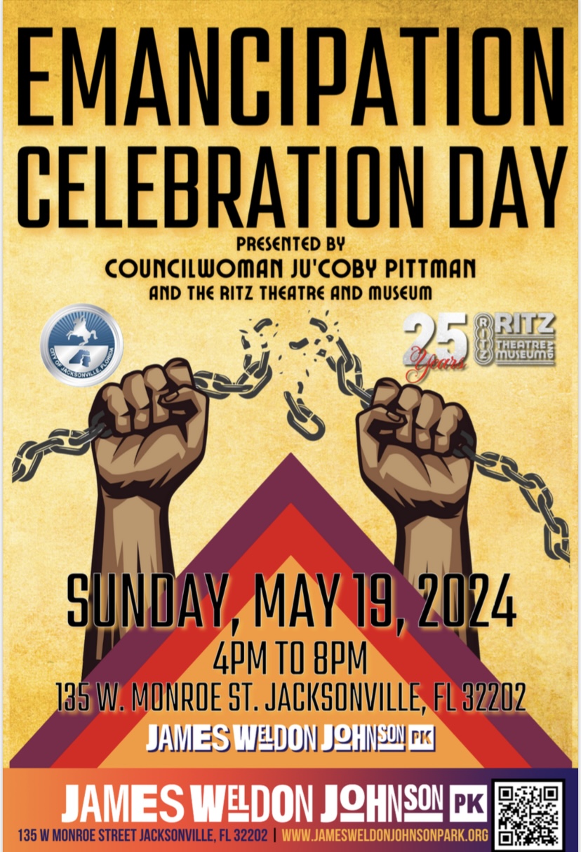 Emancipation Flyer Presented By Councilwoman Ju’Coby Pittman and James Weldon Johnson 