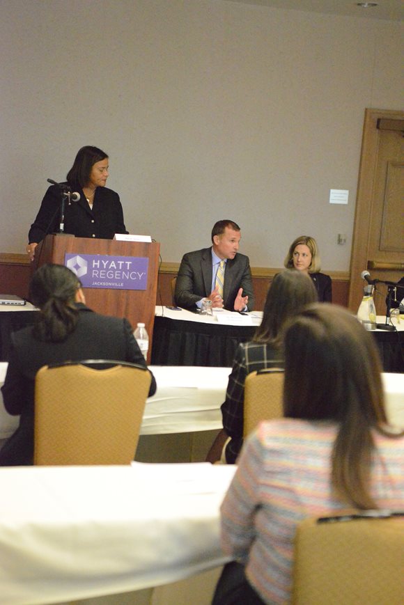 Mayor Curry speaking at the Jacksonville Bar Association's diversity panel on March 29, 2016