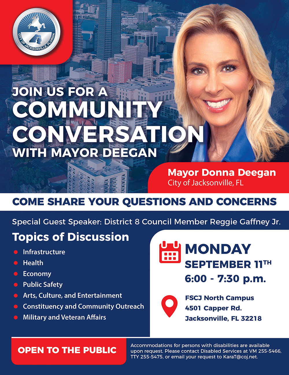 Mayor Deegan Community Conversations Flyer