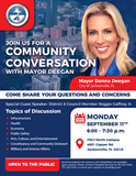 Mayor Deegan Community Conversations Flyer