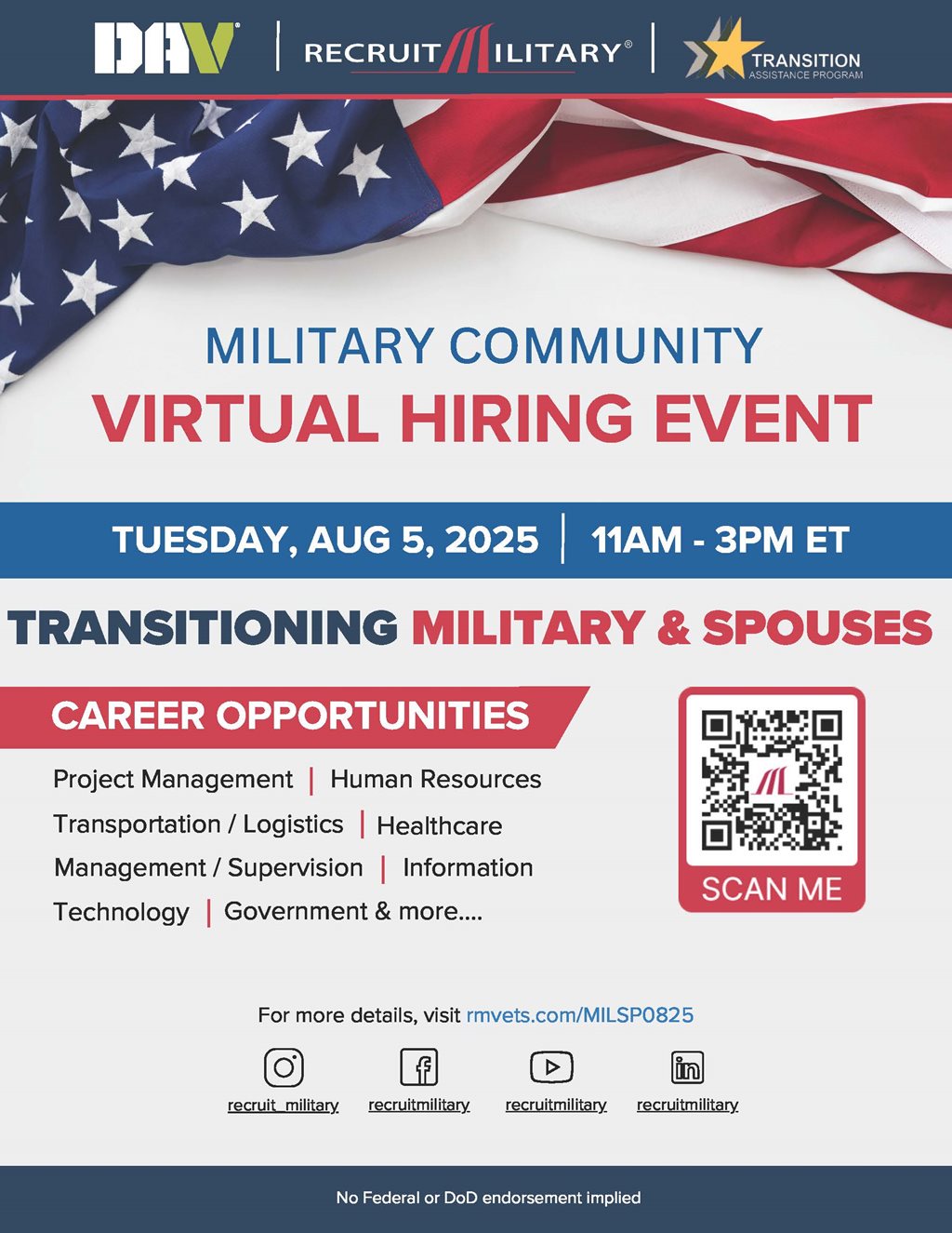MILITARY COMMUNITY VIRTUAL HIRING EVENT