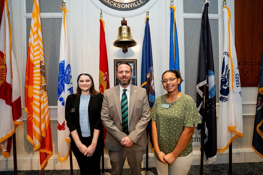 Page Program participant Amelia Peterson, CP Carrico, Page Program participant Jayla Curtis on January 27, 2026, at the City Council meeting.