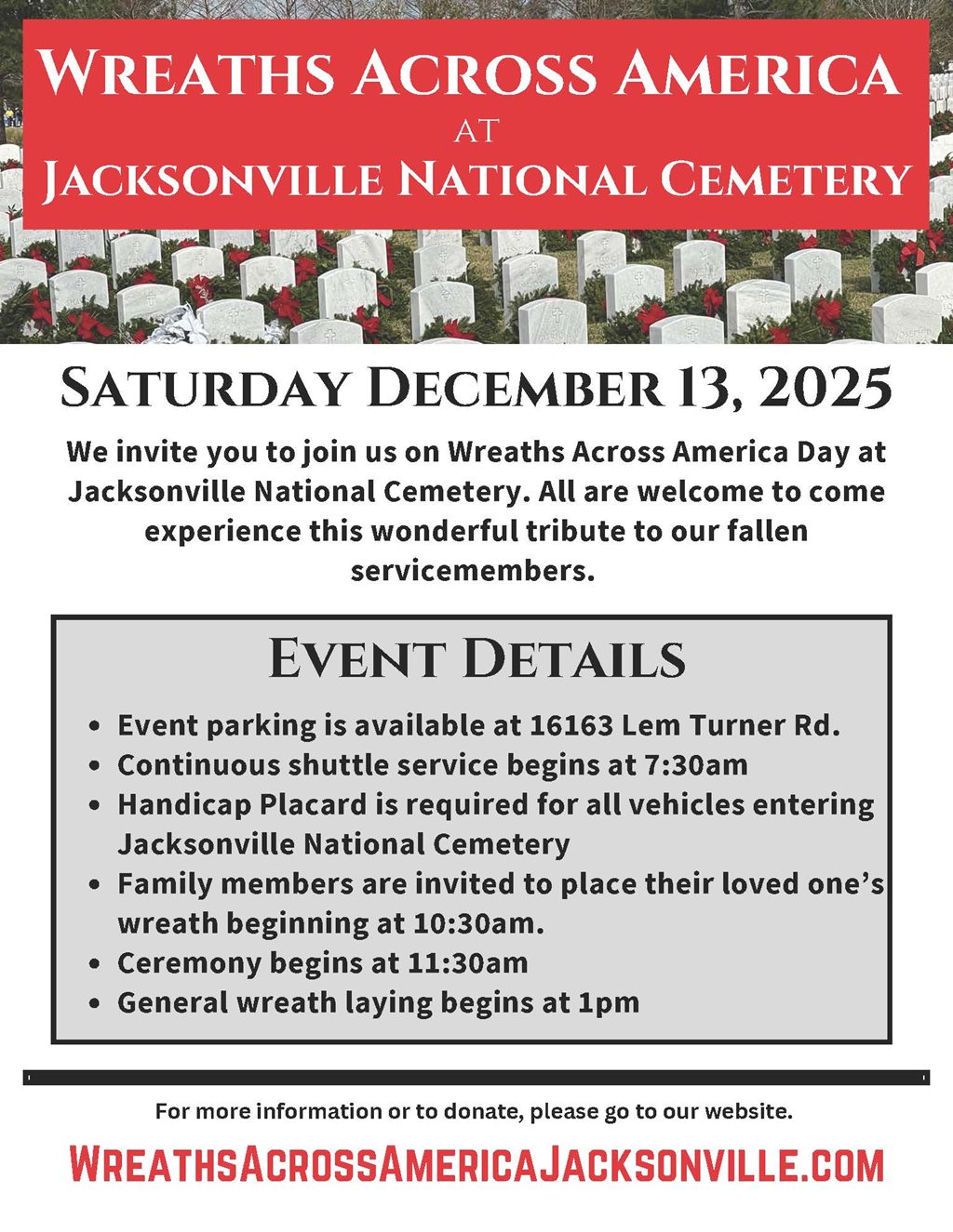 Jacksonville National Cemetery Wreaths Across America