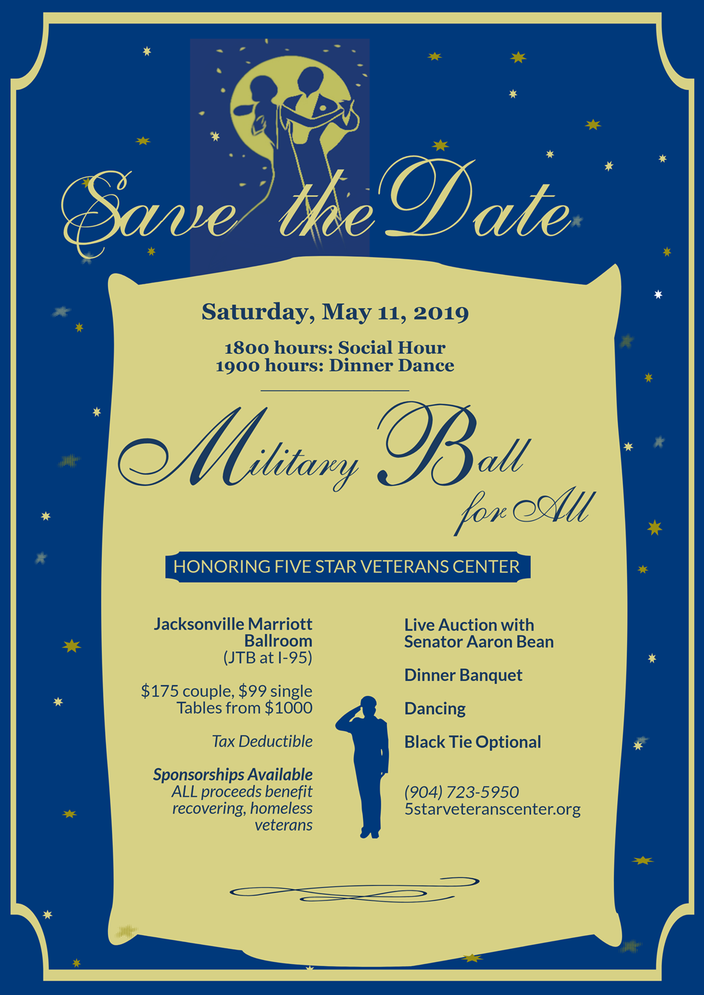 There will be a Military Ball for All honoring Five Star Veterans Center.
