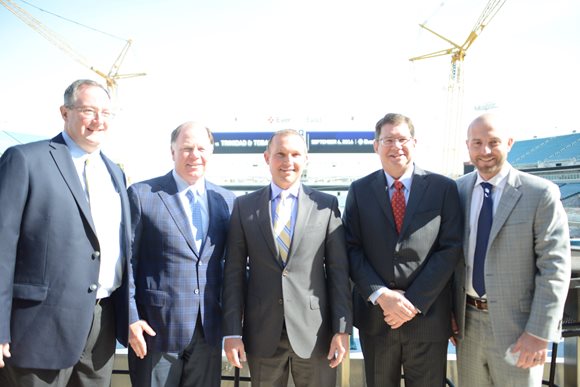 Mayor Lenny Curry joined representatives from the Jacksonville Jaguars, SMG and the Jacksonville Armada FC to announce that U.S. Soccer is returning to Jacksonville on Sept. 6.