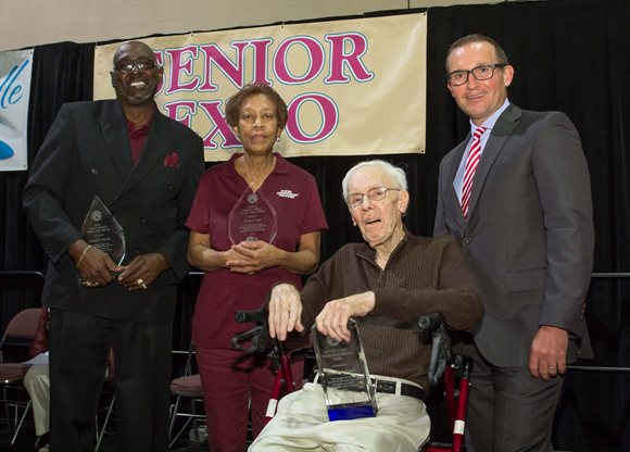 Kieth Frazier, Joyce Dix and Gordon Robbie with Mayor Lenny Curry.