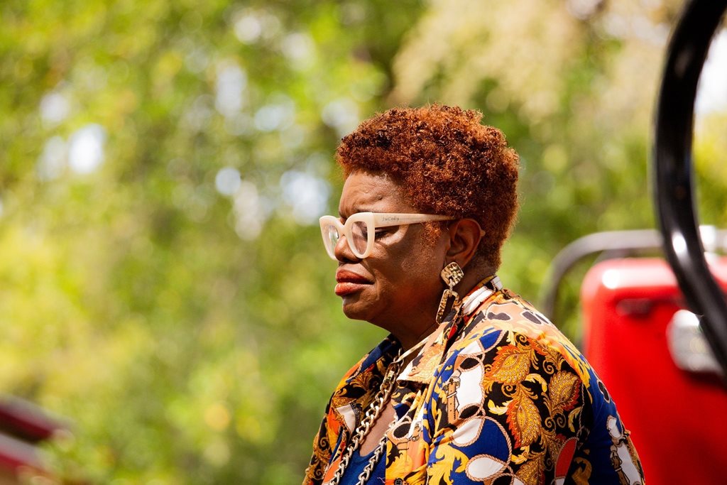 CM Pittman emotional moment at Dollar General Memorial 1 Year Anniversary 08 25 2024 at Kings Road Memorial Park located at Kings Road and Almeda Street