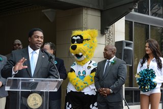 Mayor Alvin Brown and executives from the City's Independent Authorities hold a news conference to promote support for our home team, Dec. 2, 2013