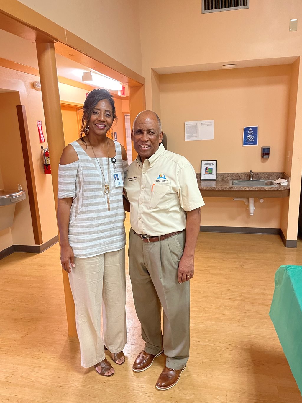 September 22, 2022 photo of Council Member Clark-Murray and School Board Member Warren Jones