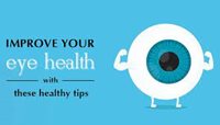 Print Improve Your Eye Health and Eye showing strong biceps