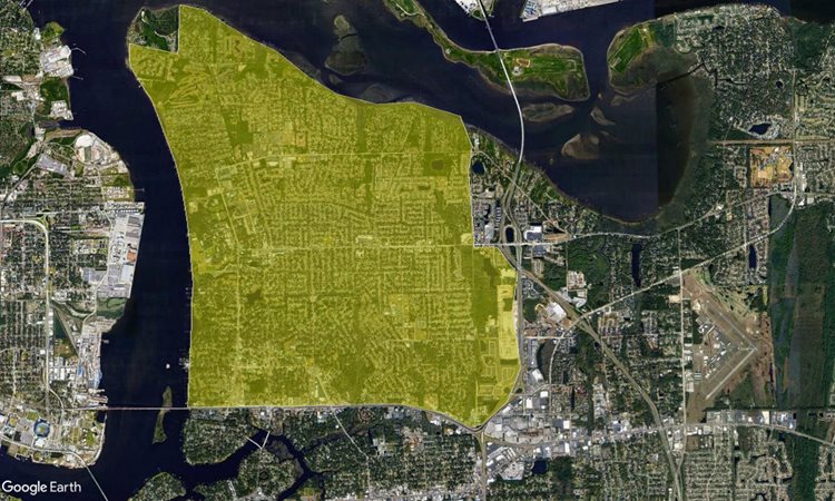 Proposed Spray Mission bound by the Arlington expressway and Southside Connector