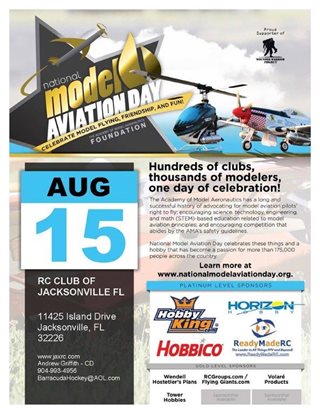 Flyer for the August 15, 2015 National Model Aviation Day event.