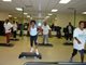 Particpants in a step aerobic class at Forestview Fitness Center