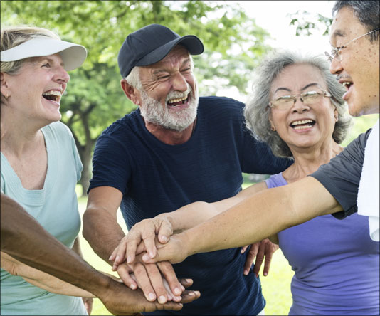 Retirees at a recreational event