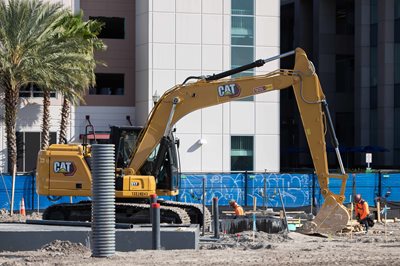 excavator on a construction site