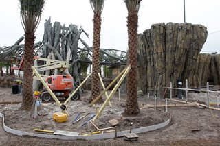 Photo of ongoing construction of the Land of the Tiger exhibit at the Zoo.