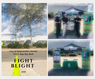 Fight Blight booth at tire buyback event
