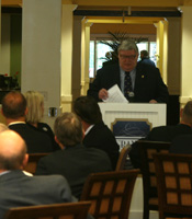 John Keane introducing speaker