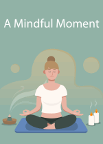 Lady in yoga position - hands on side knees close eyes meditating