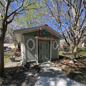 security camera on small shed