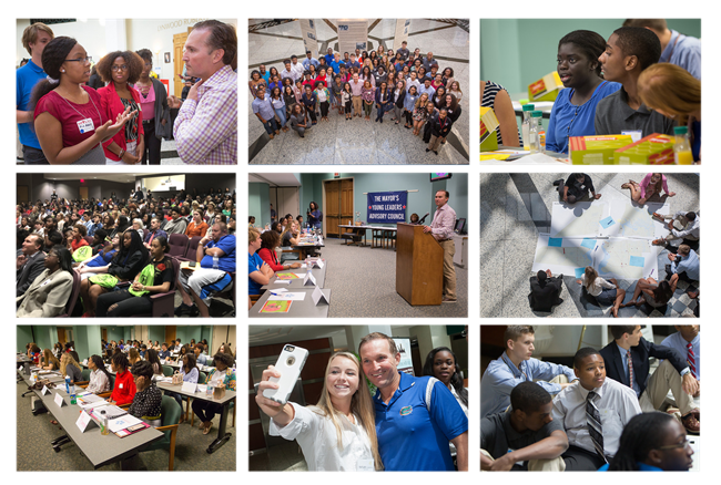 photos of MYLAC students meeting with mayor at city hall