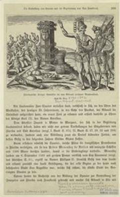 An engraving depicting the landing of Jean Ribault