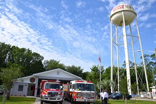 Photo of the new resuce unit at Fire Station #46 in Baldwin.