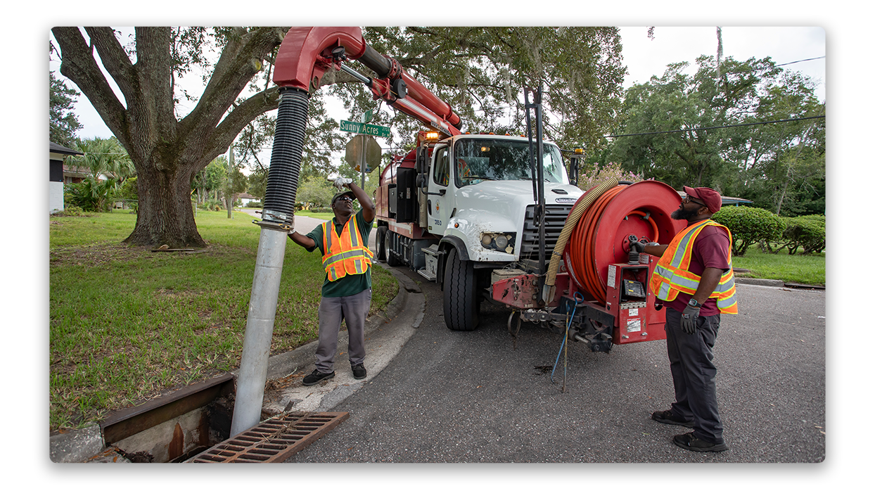 Debri clean up after hurricane