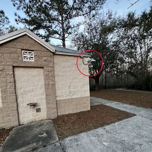 security camera on park restroom building