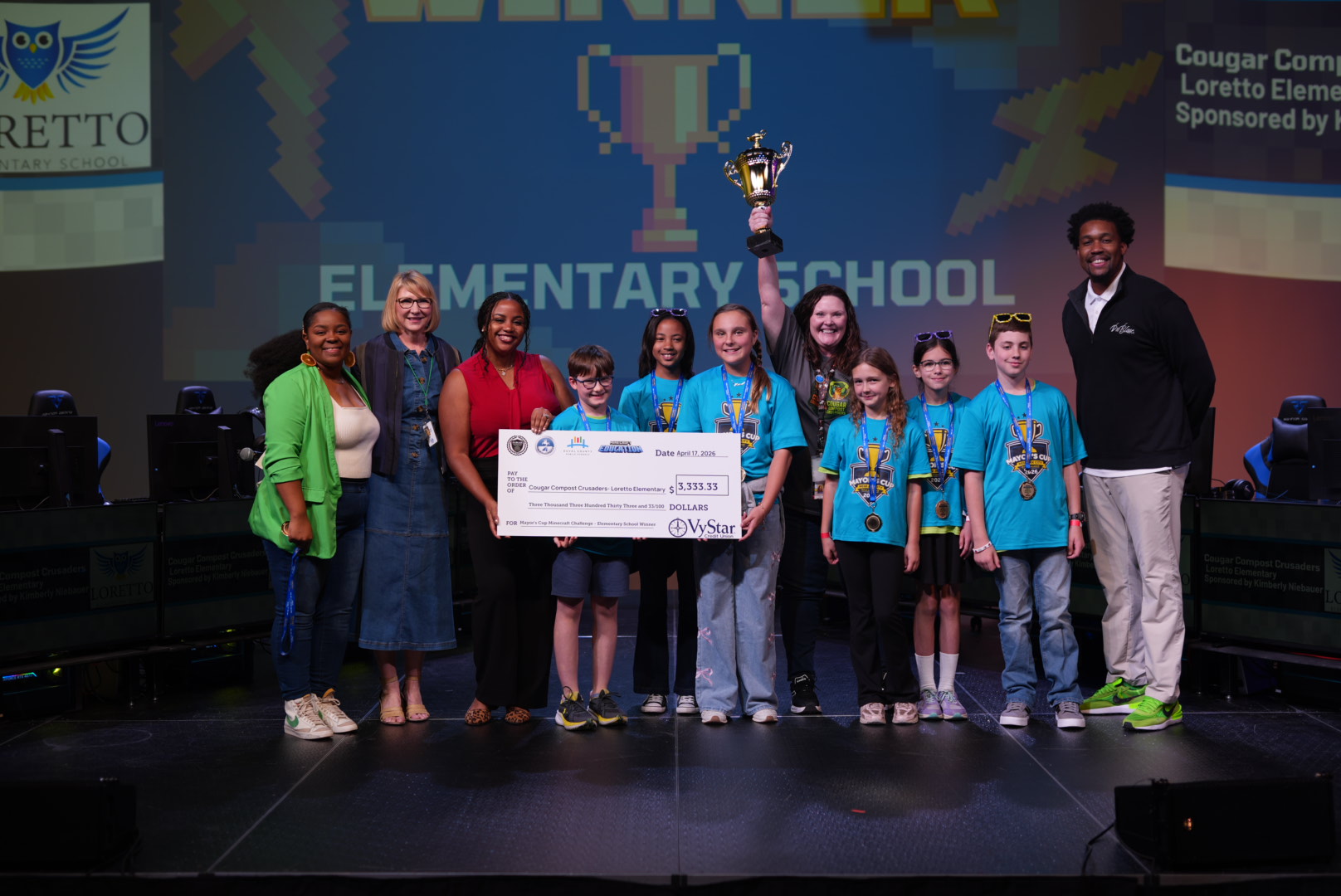 photo of elementary challenge winners Loretto Elementary: Cougar Compost Crusaders