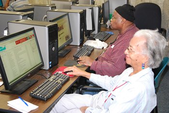 A computer class in a local community center