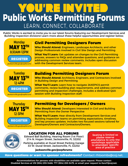 Public Works May 2025 Forum Descriptions