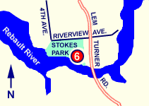 Map displaying T.K. Stokes location