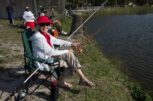 Senior fishing at Hanna Park