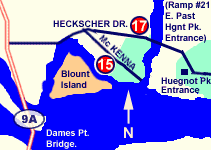 Map to Sisters Creek Joe Carlucci Boat Ramp