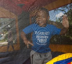 child in a bounce house