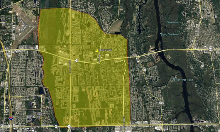 Proposed Treatment Area north of Beach blvd and extending between Atlantic blvd and Mt Pleasant dr,  and from just east of Hodges blvd west until Alfa Romeo dr