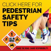 PEDESTRIAN SAFETY BUTTON: photo of runners legs